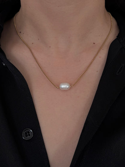 Dije Perla Natural Ovalada