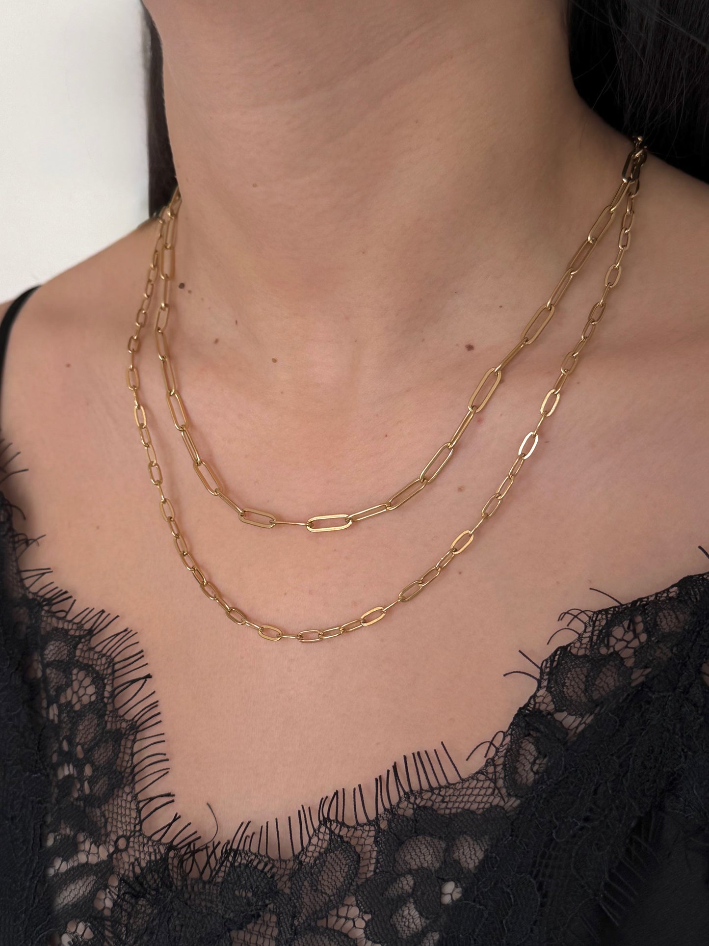 Collar Doble Cadenas Dorado