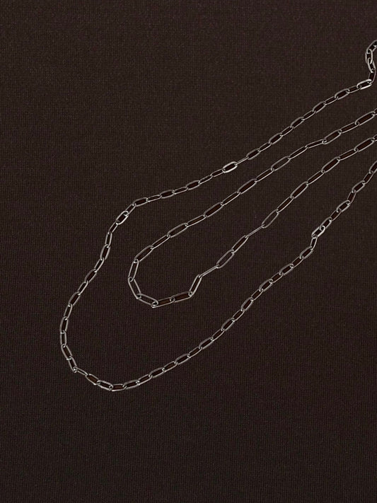 Collar Doble Cadenas Plateado