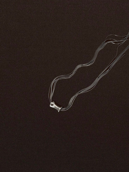 Dije Óvalo Orgánico Plateado