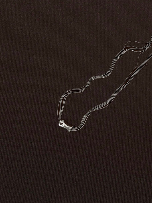 Dije Óvalo Orgánico Plateado