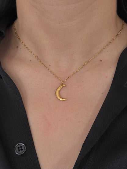 Dije Luna y Estrellas de Zirconia Dorado
