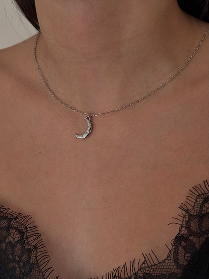 Dije Luna y Estrellas de Zirconia Plateado