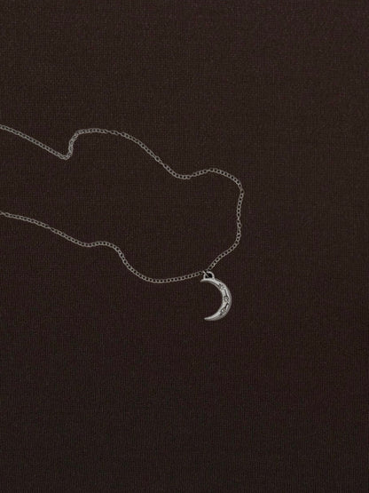 Dije Luna y Estrellas de Zirconia Plateado