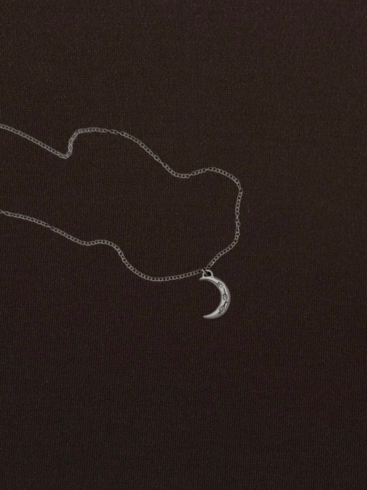 Dije Luna y Estrellas de Zirconia Plateado