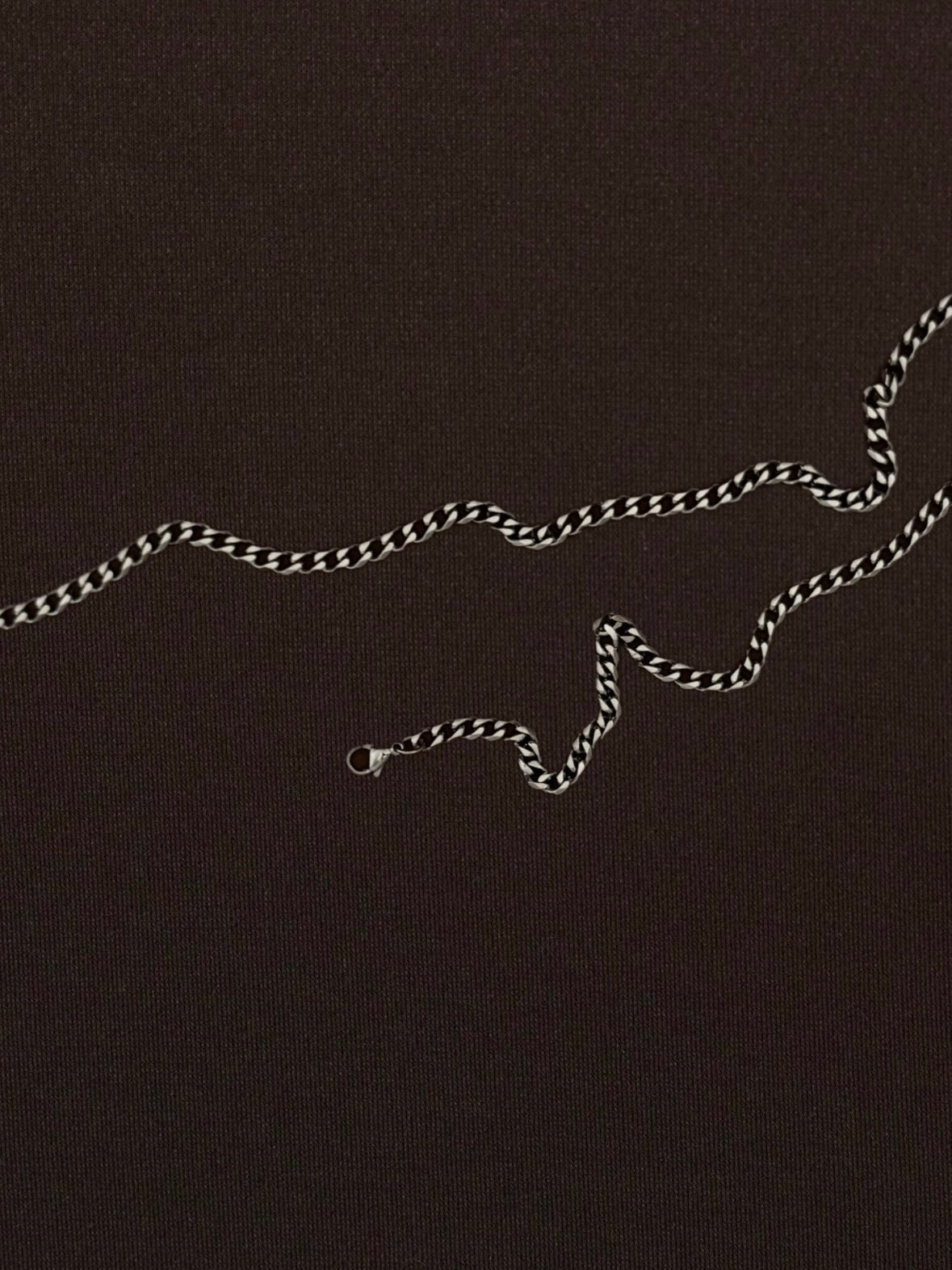 Cadena Barbada Plateada