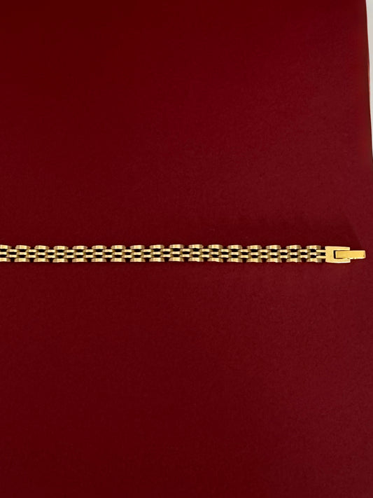 Pulsera Medios Círculos Entrelazados Dorada