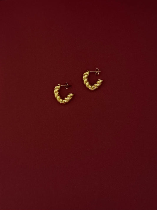 Aretes Churro Triangular Dorado