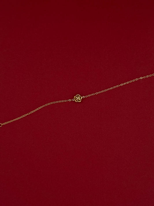 Pulsera Flor Mini 3D Dorada