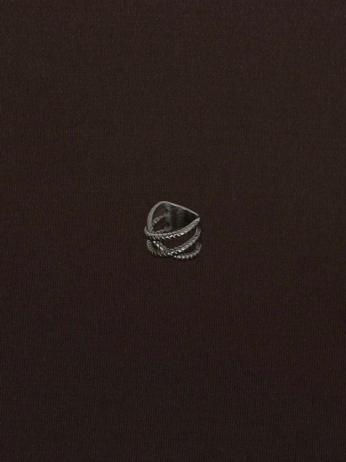 Anillo Líneas Churro Cruzadas Plateado