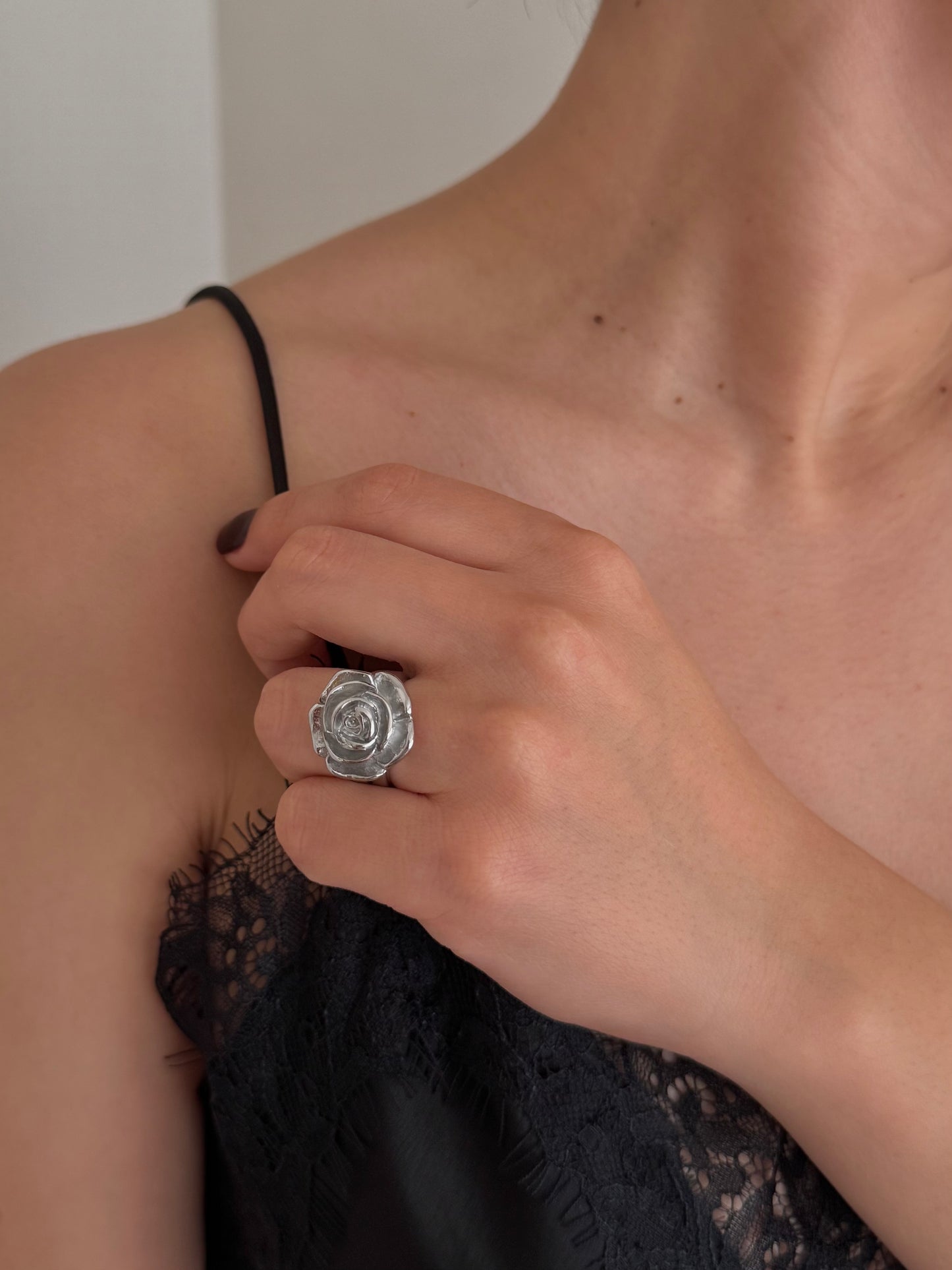 Anillo Flor Mini Plateado