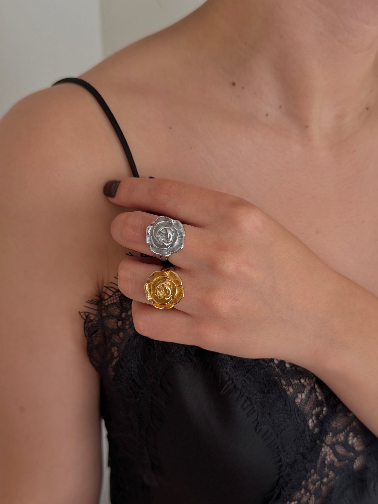 Anillo Flor Mini Plateado