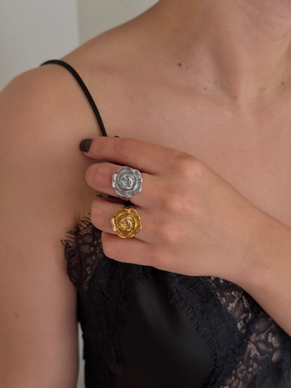 Anillo Flor Mini Plateado