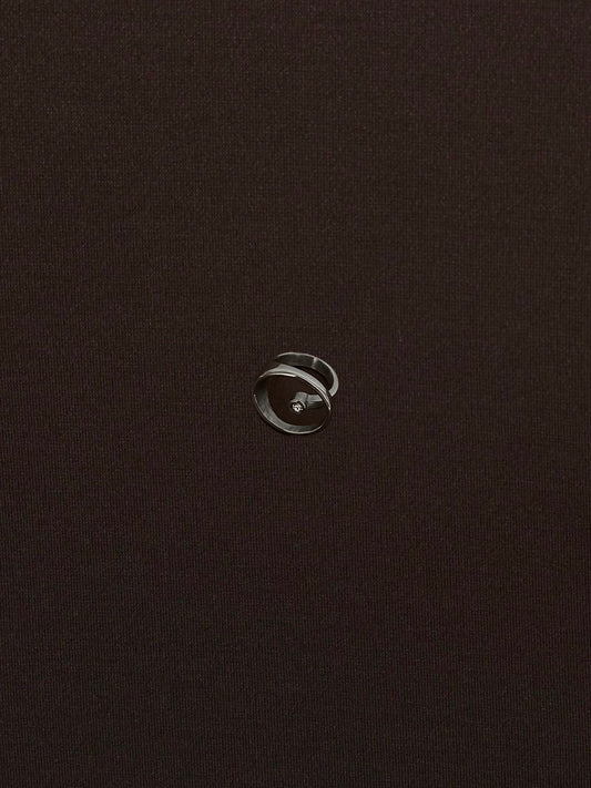 Anillo Óvalo con Zirconia Interior Plateado