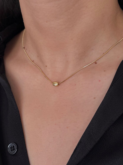 Collar Óvalo Chunky Liso Mini Dorado