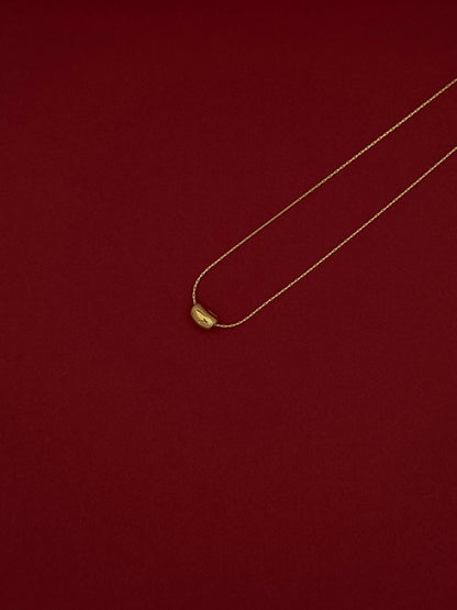 Collar Óvalo Liso Mini Chueco Dorado