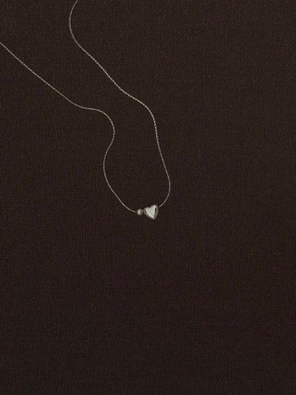 Collar Corazón Bolita Lisa Plateado