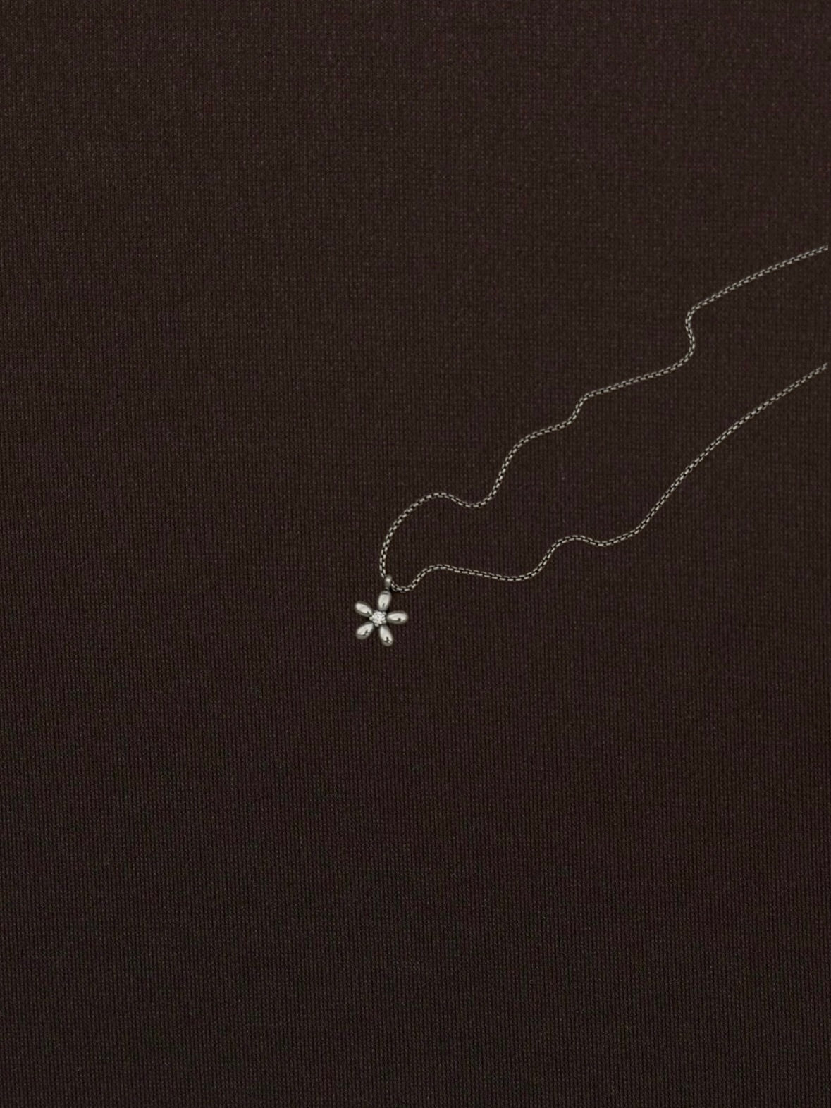 Collar Flor Globo Zirconia Plateado