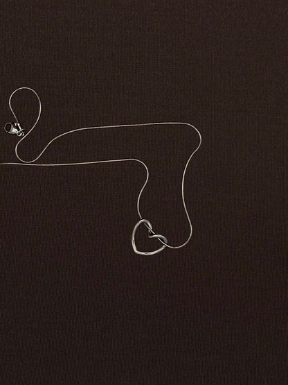 Collar Corazón Hueco Plateado