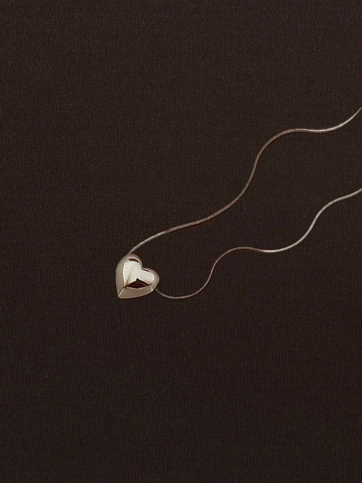 Collar Corazón Globo Mediano Plateado