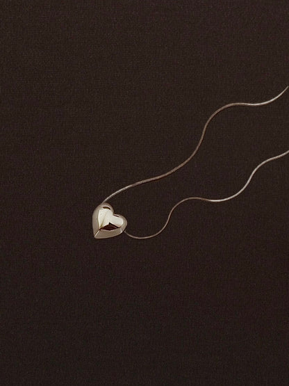 Collar Corazón Globo Mediano Plateado