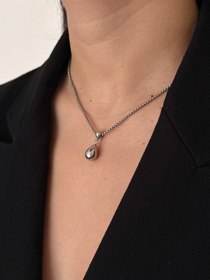 Collar Gota Lisa Plateado