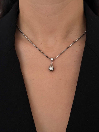 Collar Gota Lisa Plateado