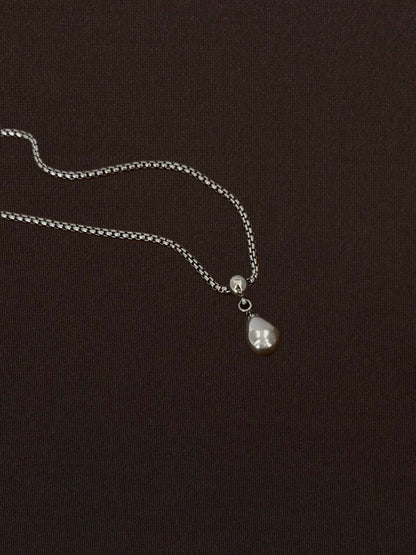 Collar Gota Lisa Plateado