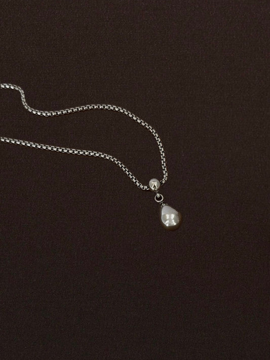 Collar Gota Lisa Plateado