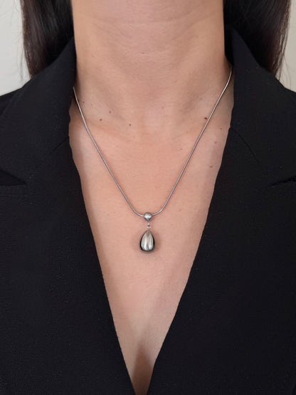 Collar Gota Mate Plateado