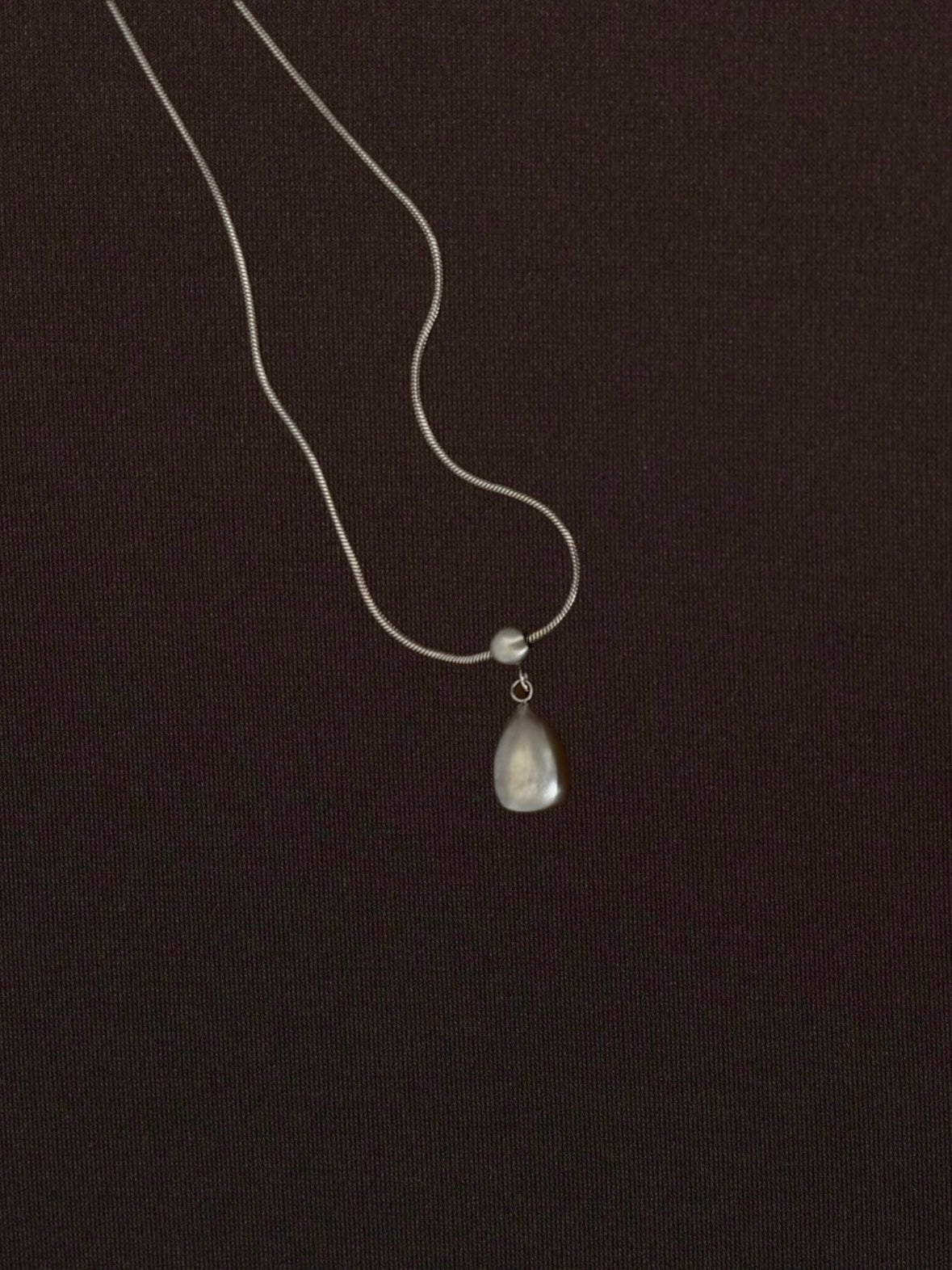 Collar Gota Mate Plateado