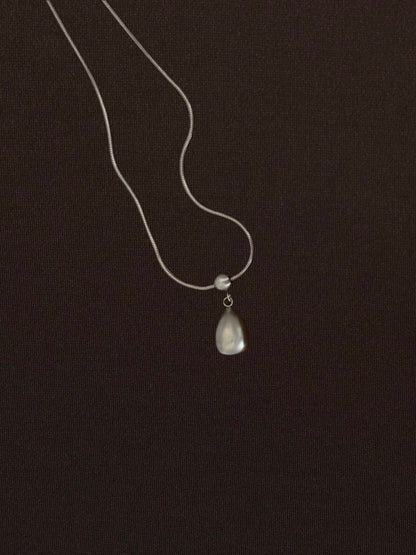 Collar Gota Mate Plateado