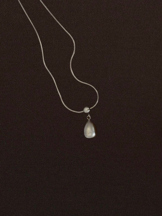 Collar Gota Mate Plateado