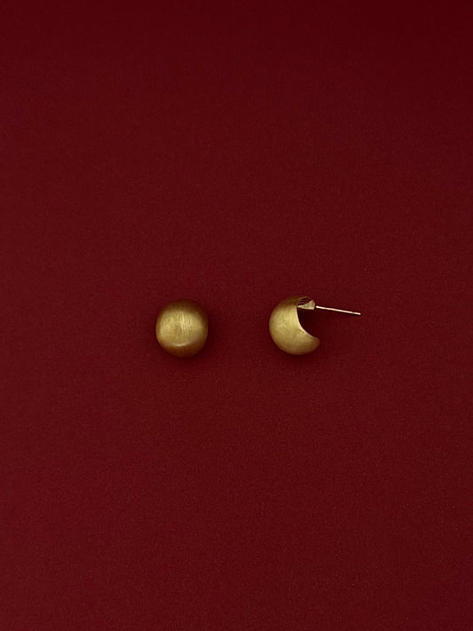 Aretes Bola Hueca Lisa Dorados