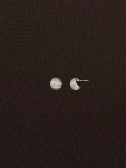 Aretes Bola Hueca Lisa Plateados