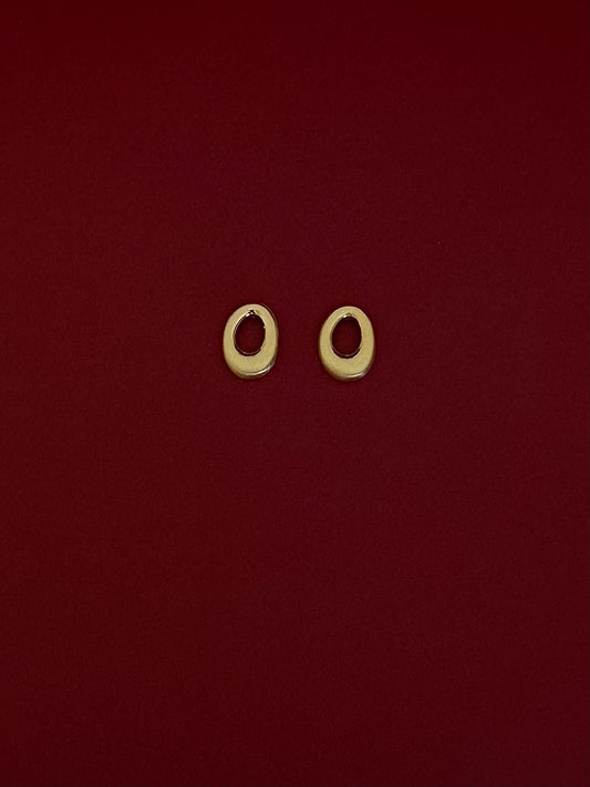 Aretes Óvalo Mate con Hueco Dorados