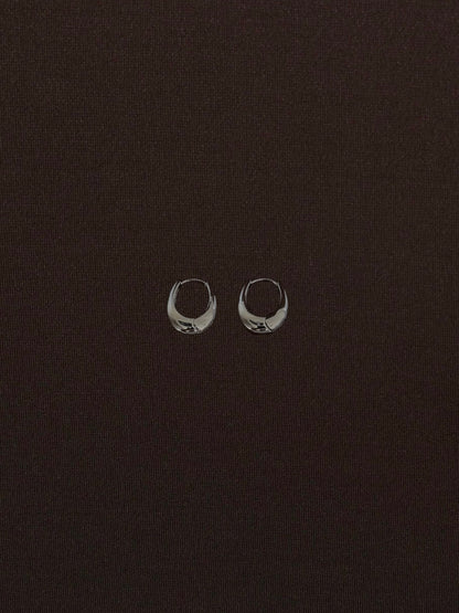 Aretes Ovalados Lisos Delgados Plateados