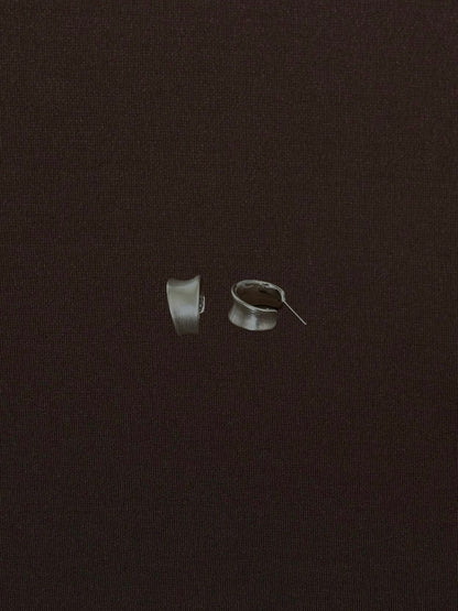 Aretes Arracada Abierta Mate Curveada Plateados