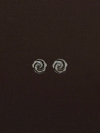 Aretes Flor Ana Plateados