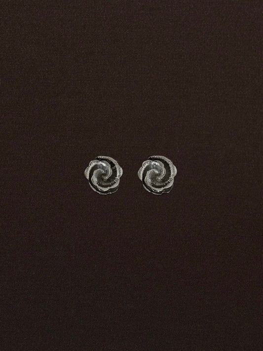 Aretes Flor Ana Plateados