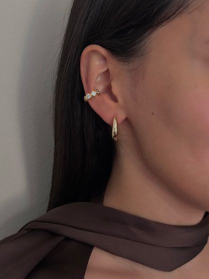 Ear Cuff 7 Zirconias Bisel Dorado