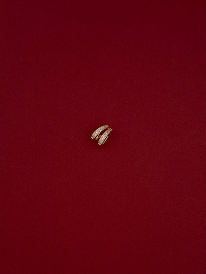 Ear Cuff Dos Líneas Separadas Dorado