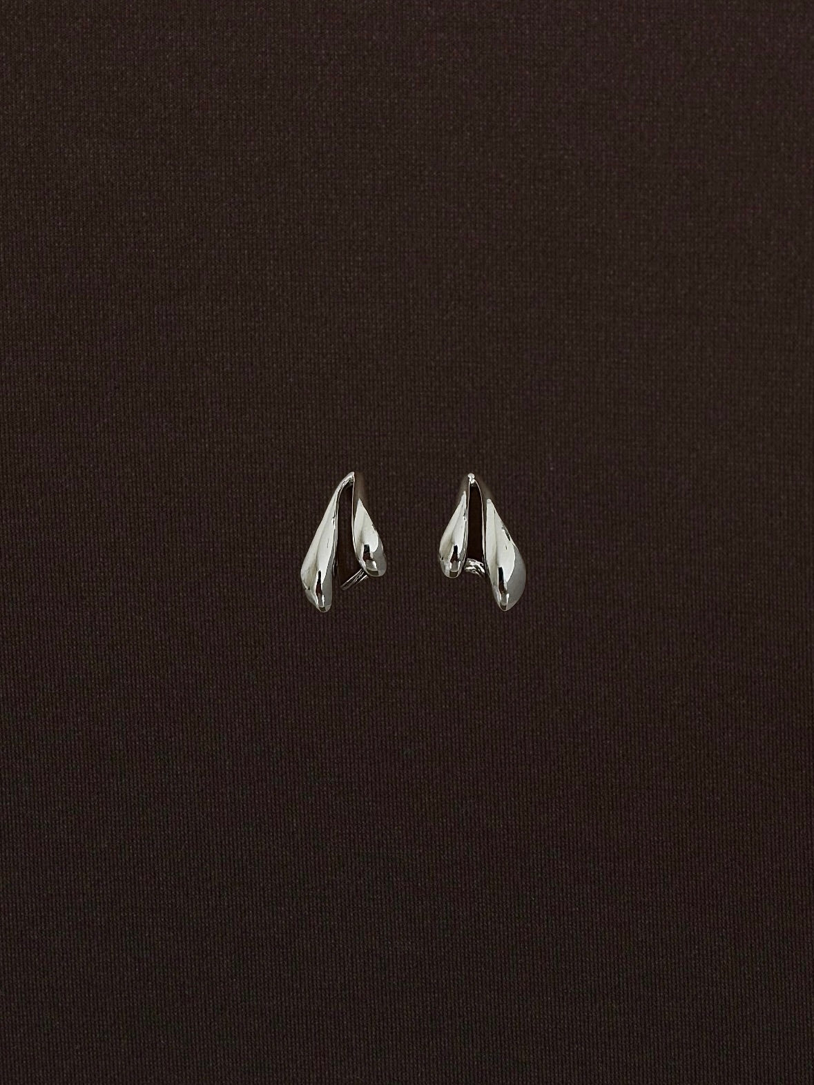 Aretes Dos Líneas Chunky Abiertas Plateados