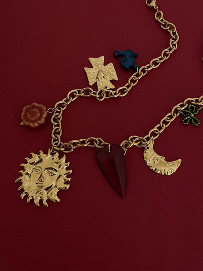 Collar Sol Grande Dorado