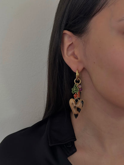 Aretes Corazón Animal Print