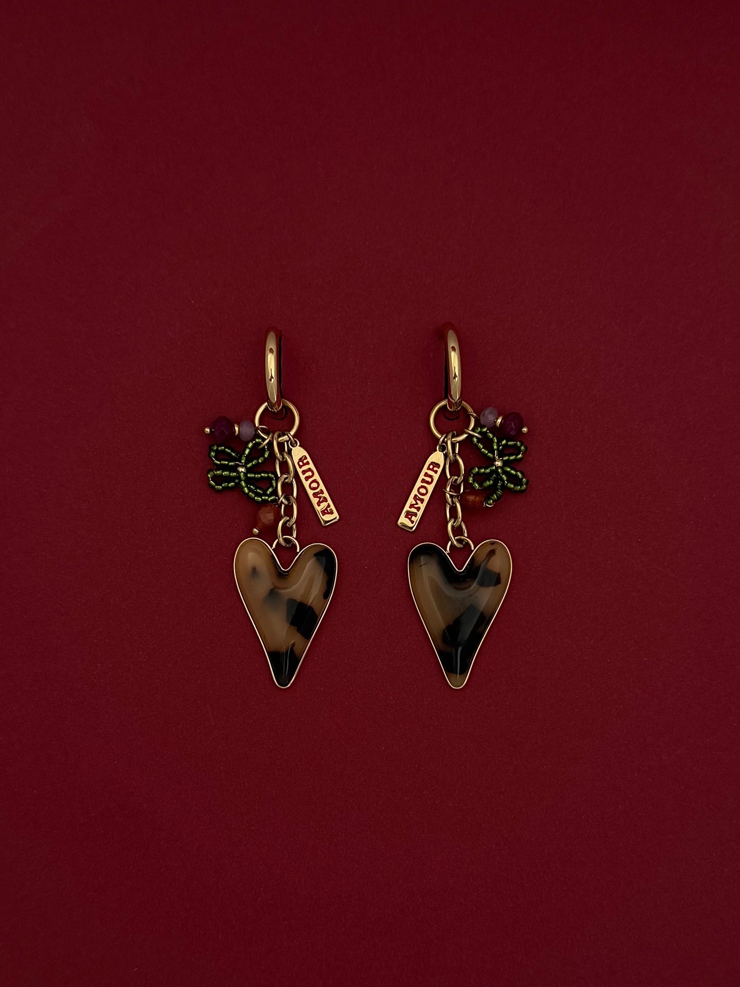 Aretes Corazón Animal Print