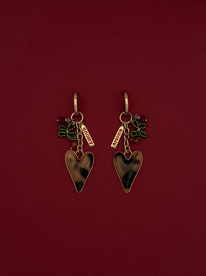 Aretes Corazón Animal Print