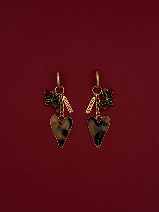 Aretes Corazón Animal Print