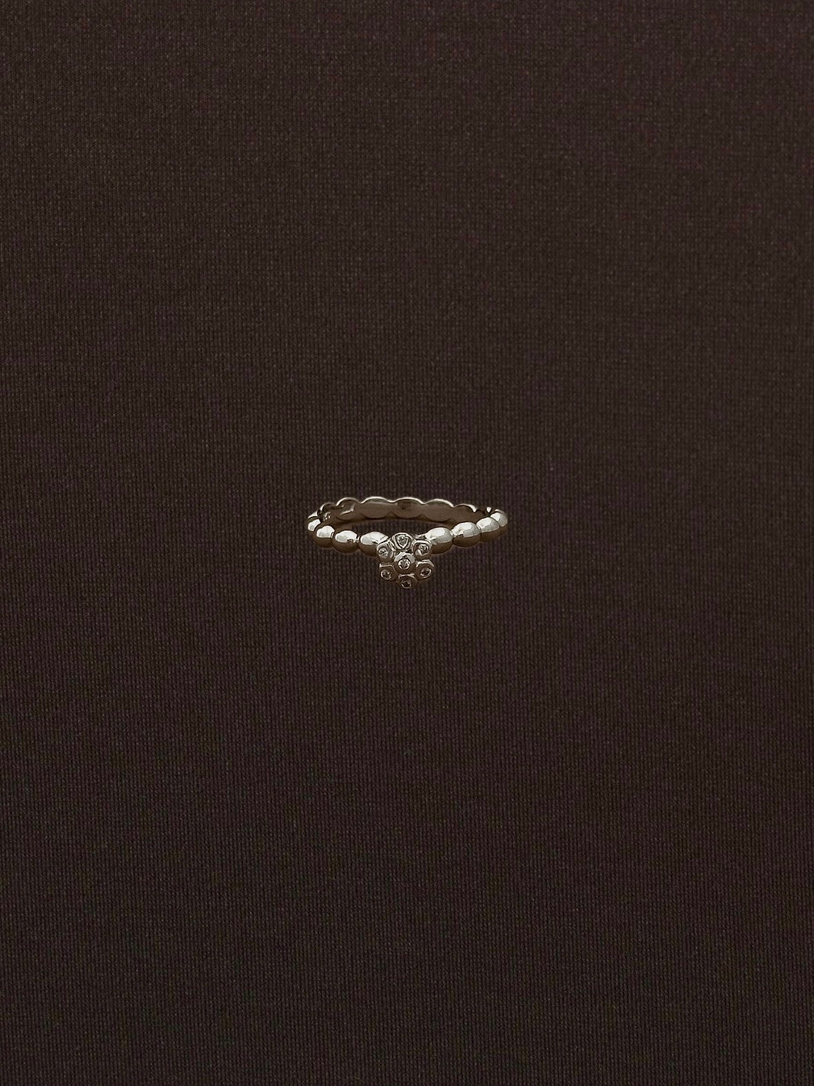 Anillo Flor Zirconias con Aro de Bolitas