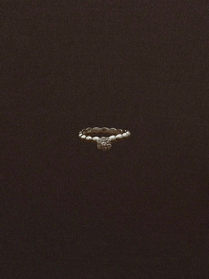 Anillo Flor Zirconias con Aro de Bolitas